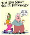 Cartoon: Islam und Heimat (small) by Karsten Schley tagged islam,religion,grundgesetz,seehofer,csu,deutschland,politik,nationalismus,gesellschaft,spaltung,heimat,bayern