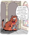 Cartoon: Le chat catholique (small) by Karsten Schley tagged eglise,chats,religion,catholicisme,abus,dissimulation,vatican,crime,societe