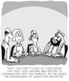 Cartoon: Mediation (small) by Karsten Schley tagged parents,kids,education,teenagers,mediation,politics,family,qatar