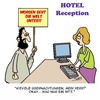 Cartoon: Neulich im Hotel (small) by Karsten Schley tagged hotel,tourismus,gastronomie,gastgewerbe,weltuntergang,pessimismus,humor