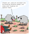Cartoon: Raubtiere (small) by Karsten Schley tagged schafe,raubtiere,wölfe,natur,landwirtschaft,nutztiere,business,ernährung,wirtschaft,gesellschaft,märchen,deutschland
