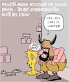 Cartoon: Trump communicates (small) by Karsten Schley tagged trump,usa,conspiracies,qanon,fake,news,elections,extremism,media,capitol,politics,social