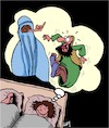 Cartoon: Un Reve (small) by Karsten Schley tagged musulmans,talibans,religion,patriarcat,femmes,hommes,politique,guerre,societe