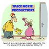 Cartoon: Verwaltung (small) by Karsten Schley tagged arbeit,unterhaltung,filme,büro,zuständigkeit,spezialeffekte,filmproduktion,kuriere,aliens