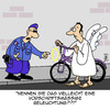 Cartoon: Vorschrift ist Vorschrift!! (small) by Karsten Schley tagged verkehr straßenverkehr verkehrssicherheit fahräder radfahrer polizei religion engel verkehrsregeln