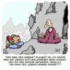 Cartoon: Wo ist der Sinn?? (small) by Karsten Schley tagged spiritualität,spiritismus,religion,leben,lebenssinn,berge,natur,esoterik