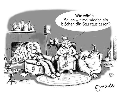 Cartoon: Sau raus (medium) by Egero tagged sau,rauslassen,egero,eger
