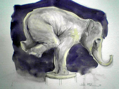 Cartoon: circus elephant (medium) by urbanmonk tagged illustration