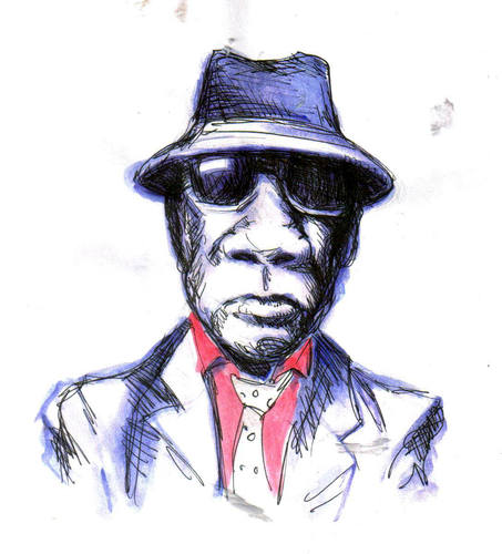 Cartoon: John Lee Hooker (medium) by urbanmonk tagged blues,music
