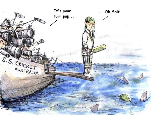 Cartoon: Michael Clarke Steps up (medium) by urbanmonk tagged cricket