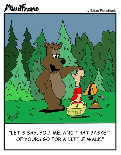 Cartoon: MINDFRAME (medium) by Brian Ponshock tagged camping,bears,woods