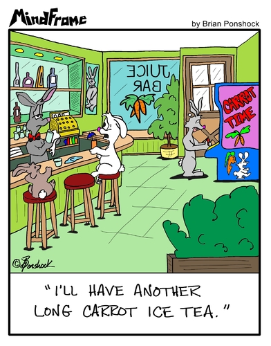 Cartoon: MINDFRAME (medium) by Brian Ponshock tagged bar,juice,bunny,rabbit