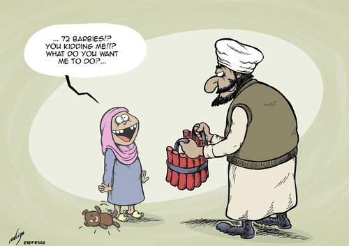Cartoon: Afghan bomb child (medium) by rodrigo tagged afghanistan,pakistan,bomb,attack,child,girl,terror,terrorism