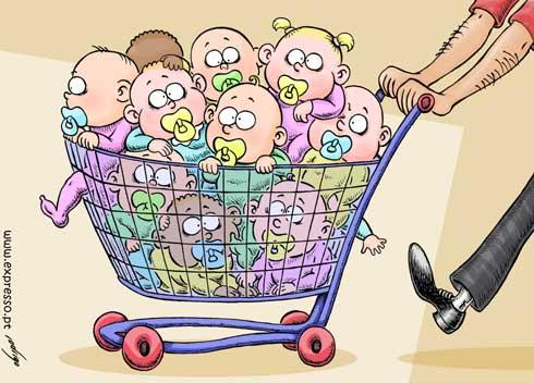 Cartoon: Baby market (medium) by rodrigo tagged traffic,human,beings,babies,children,crime,pedophilia