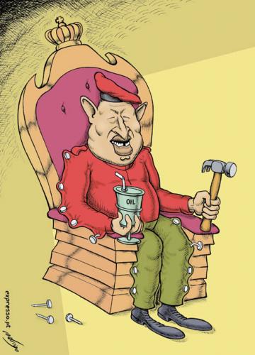 Cartoon: Chavez rules in Venezuela (medium) by rodrigo tagged chavez,venezuela,politics,referendum,constitution,democracy,vote