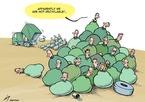 Cartoon: Disposable workers (medium) by rodrigo tagged work,worker,economy,financial,crisis,layoff,unemployment,job,market