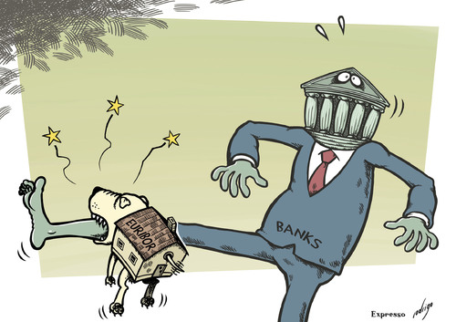 Cartoon: Euribite (medium) by rodrigo tagged euribor,interest,rate,banks,finance,economy