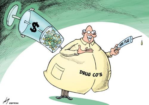 Cartoon: H1N1 vaccine (medium) by rodrigo tagged pharmaceutical,h1n1,drug,companies,swine,flu,vaccine