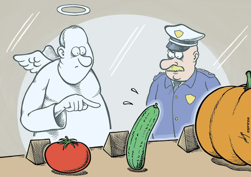 Cartoon: Homicide cucumber (medium) by rodrigo tagged cucumber,germany,coli,outbreak,ehec,europe
