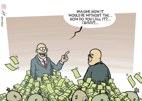 Cartoon: Inegalitarians (medium) by rodrigo tagged world,economy,finance,business,billionaires,wealth,global,income,inequality