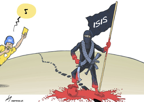 Cartoon: Jihadist fair play (medium) by rodrigo tagged isis,islamic,state,of,iraq,and,the,levant,jihad,jihadist,extremism,syria