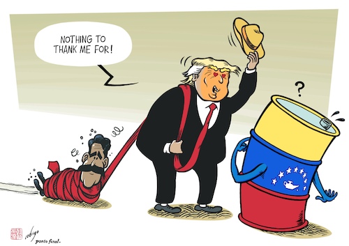 Cartoon: Operation Absolute Resoil (medium) by rodrigo tagged venezuela,maduro,trump,president,politics,international,invasion,attack,military,intervention,southamerica,narcotraffic,drugs,oil,fuel,petrol,donaldtrump,nicolasmaduro,venezuela,maduro,trump,president,politics,international,invasion,attack,military,intervention,southamerica,narcotraffic,drugs,oil,fuel,petrol,donaldtrump,nicolasmaduro