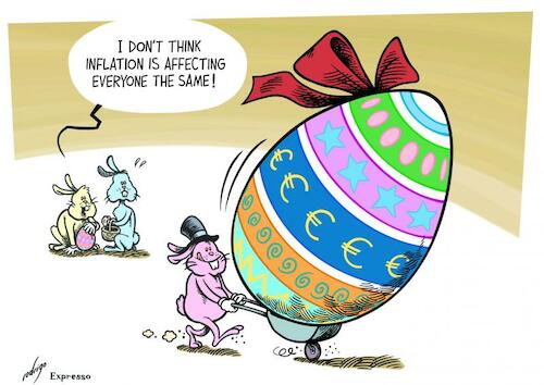 Cartoon: Priceaster (medium) by rodrigo tagged inflation,easter,eu,europe,taxes,prices,cost,living,crisis,research,people,income,distribution,inequality,poverty,rich,poor,economy,finance,business,international,politics,society,global