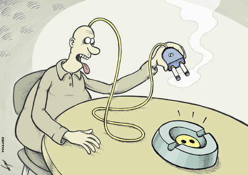 Cartoon: Smoking addiction (medium) by rodrigo tagged tobacco,addiction,smoke,smoking,ban,restrictions,health