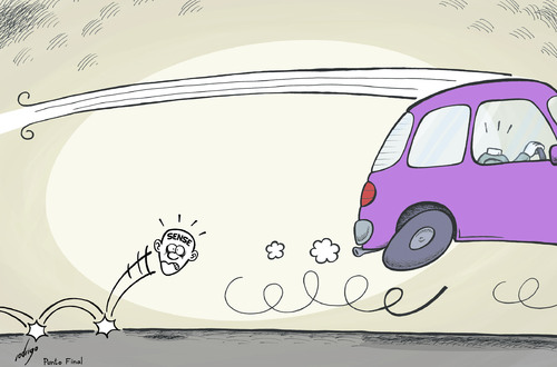 Cartoon: Speed driving (medium) by rodrigo tagged speed,driving,road,car,auto,law,limit,racing,accident,street