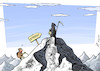 Cartoon: Mount Neverest (small) by rodrigo tagged work,working,class,retirement,pension,social,security,employment,economy,age,elderly