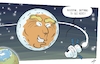 Cartoon: The Hideous Face of the Moon (small) by rodrigo tagged space moon nasa astronauts donaldtrump artemisii uspresident science spaceship earth international politics trump society humankind
