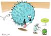 Cartoon: Warninfluenza (small) by rodrigo tagged covid influenza internet research medicine virus coronavirus health covid19 variants danger numbers statistics deaths flu doctors patients hospital vaccine