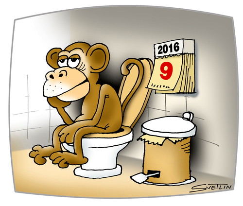 Cartoon: 2016 (medium) by Svetlin Stefanov tagged monkey