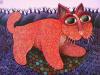 Cartoon: Red cat (small) by Guido Vedovato tagged cat,animals,nature,naive