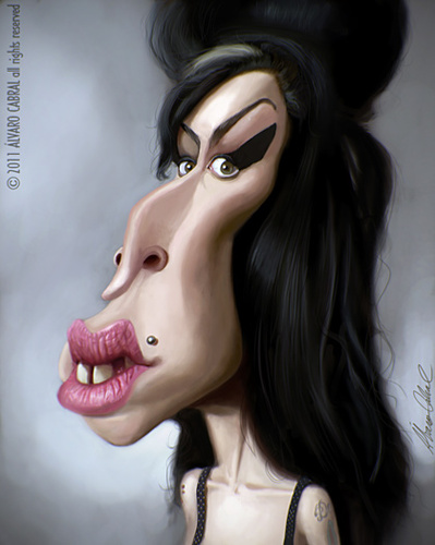 Cartoon: Amy Winehouse (medium) by alvarocabral tagged caricature