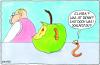 Cartoon: Elvira (small) by Yavou tagged wurm wuermer worms apple apfel kartunz cartoon yavou death tod