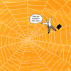 Cartoon: TARANTULA (small) by Yavou tagged tarantula,cartoon,spider,spiders,web,spinne,spinnennetz,arachnida,business,man,koffer,suitcase