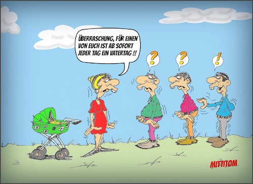Cartoon: Vatertag (medium) by Mittitom tagged vater,vatertag,väter,mutter,kinder