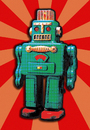 Cartoon: GREEN TIN ROBOT (small) by zellaby tagged tin,robot,zellaby,collage,toy