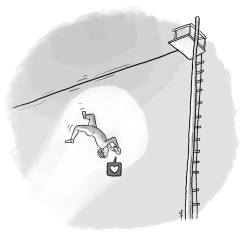 Cartoon: Walk On Rope (medium) by Fani tagged focus,gadget,circus,life
