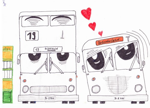 Cartoon: Liebe - Love (medium) by Reibebahn tagged bus,verkehr,liebe,love,traffic
