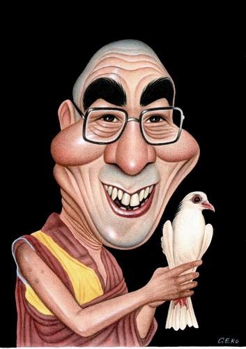 Cartoon: Dalai Lama (medium) by Gero tagged caricature