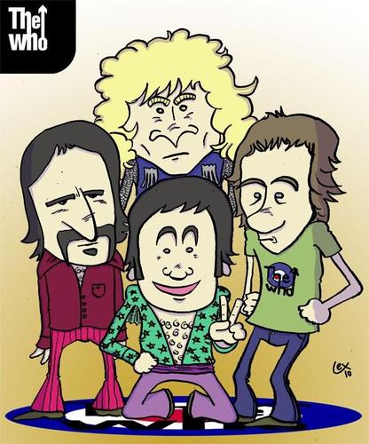 Cartoon: The Who (medium) by lexgromiko tagged the,who,band,townshend,rock