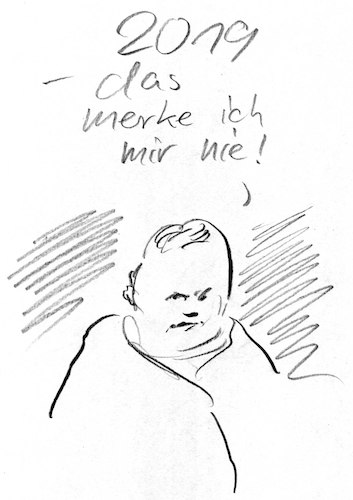 Cartoon: 2019 (medium) by Bernd Zeller tagged neujahr