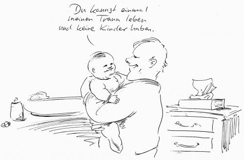 Cartoon: Besser (medium) by Bernd Zeller tagged traum,kinder,generationen,geburtenrate,geburtenrückgang,alterspyramide,kinderlos,singles