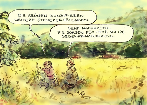 Cartoon: Grüne für Steuererhöhungen (medium) by Bernd Zeller tagged grüne,steuererhöhungen