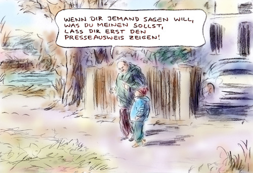 Cartoon: Qualitätszertifikat (medium) by Bernd Zeller tagged journalisten
