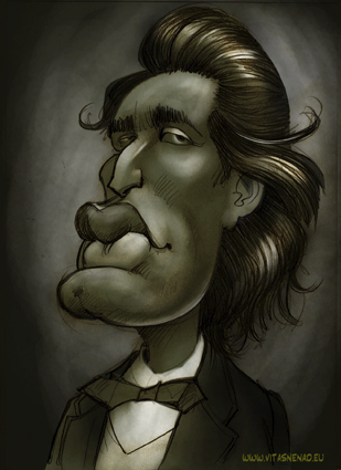 Cartoon: EMINESCU (medium) by Nenad Vitas tagged romania