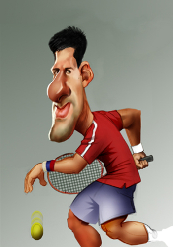 Cartoon: Novak Djokovic (medium) by Nenad Vitas tagged champion,wimbledon,tenis,serbia,djokovic,novak