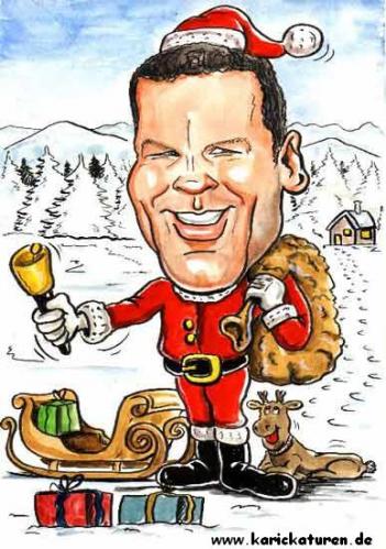 Cartoon: Weihnachten - Nikolaus - 1999 (medium) by Portraits-Karikaturen tagged weihnachten,henry,maske,nikolaus,schnee,rentier